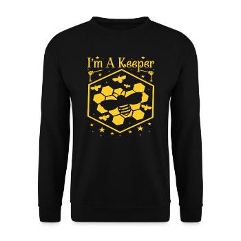 MARCHAND DE MIEL DRÔLE D’APICULTEUR DESIGN - Sweat-shirt Unisexe - noir - Devant - Alina (178cm) & Michal (187cm)