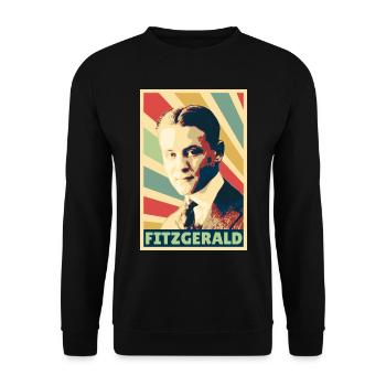 Scott Fitzgerald Vintage Farben - Unisex Pullover - Schwarz - Vorne - Alina (178cm) & Michal (187cm)