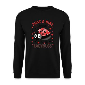 JUST A GIRL WHO LOVES LADYBUGS - Unisex Sweatshirt - black - Front - Alina (178cm) & Michal (187cm)