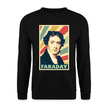 Michael Faraday Vintage Colores - Sweat-shirt Unisexe - noir - Devant - Alina (178cm) & Michal (187cm)