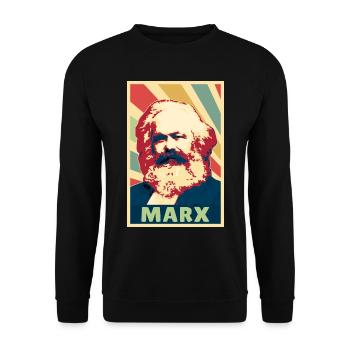 Karl Marx Vintage Colores - Sweat-shirt Unisexe - noir - Devant - Alina (178cm) & Michal (187cm)