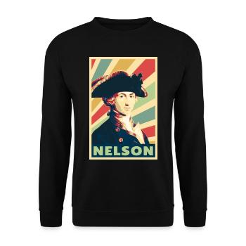 Horatio Nelson Vintage Farben - Unisex Pullover - Schwarz - Vorne - Alina (178cm) & Michal (187cm)