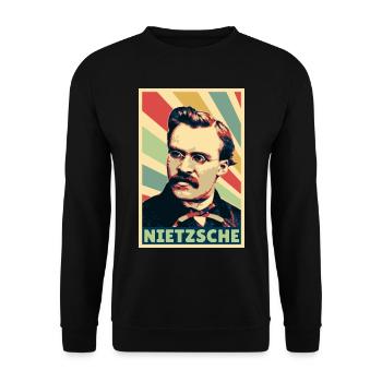 Friedrich Nietzsche Colores vintage - Sweat-shirt Unisexe - noir - Devant - Alina (178cm) & Michal (187cm)