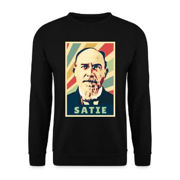 Eric Satie Vintage Colores - Sweat-shirt Unisexe - noir - Devant - Alina (178cm) & Michal (187cm)