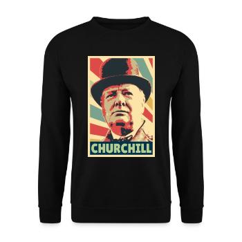 Winston Churchill Vintage Colors - Unisex Sweatshirt - black - Front - Alina (178cm) & Michal (187cm)