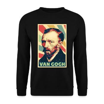 Vincent van Gogh Vintage Farben - Unisex Pullover - Schwarz - Vorne - Alina (178cm) & Michal (187cm)