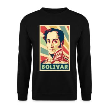 Simon Bolívar colores vintage - Sweat-shirt Unisexe - noir - Devant - Alina (178cm) & Michal (187cm)