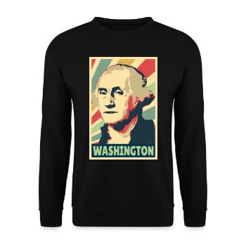 George Washington Vintage Colors - Unisex Sweatshirt - black - Front - Alina (178cm) & Michal (187cm)
