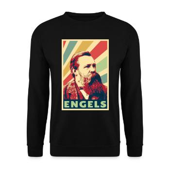 Friedrich Engels Vintage Colores - Sweat-shirt Unisexe - noir - Devant - Alina (178cm) & Michal (187cm)
