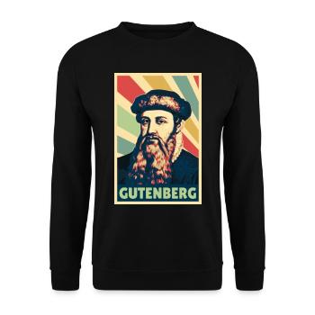 Johannes Gutenberg Colores vintage - Sweat-shirt Unisexe - noir - Devant - Alina (178cm) & Michal (187cm)