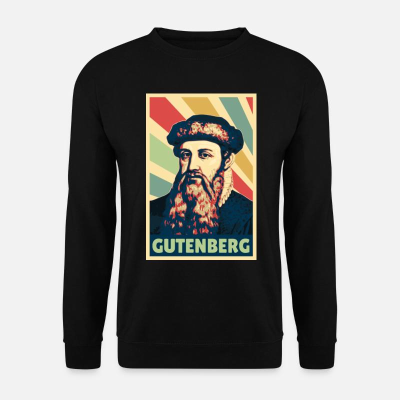 Johannes Gutenberg Vintage Farben - Unisex Pullover - Schwarz