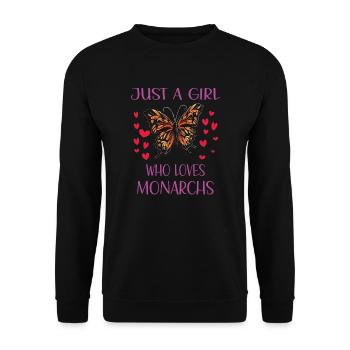 JUSTE UNE FILLE QUI AIME LES MONARQUES - Sweat-shirt Unisexe - noir - Devant - Alina (178cm) & Michal (187cm)