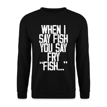Quand je dis poisson, vous dites frire, poisson... 3 - Sweat-shirt Unisexe - noir - Devant - Alina (178cm) & Michal (187cm)