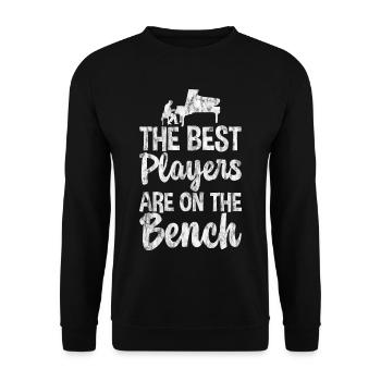 The Best Players Are On The Bench 3 - Unisex Sweatshirt - black - Front - Alina (178cm) & Michal (187cm)