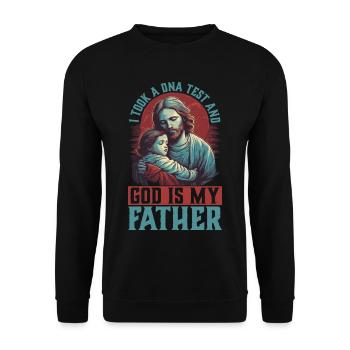 I Took A DNA Test And God Is My Father 31 - Unisex Sweatshirt - black - Front - Alina (178cm) & Michal (187cm)