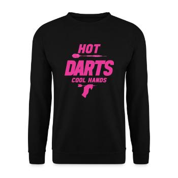 HOT DARTS COOL HANDS - Unisex Pullover - Schwarz - Vorne - Alina (178cm) & Michal (187cm)
