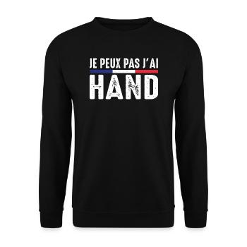 Je Peux Pas J'ai Hand handball Joueur Handballeur - Sweat-shirt Unisexe - noir - Devant - Alina (178cm) & Michal (187cm)