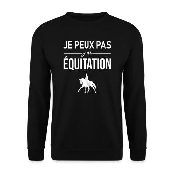 Je Peux pas j'ai équitation cheval chevaux humour - Sweat-shirt Unisexe - noir - Devant - Alina (178cm) & Michal (187cm)