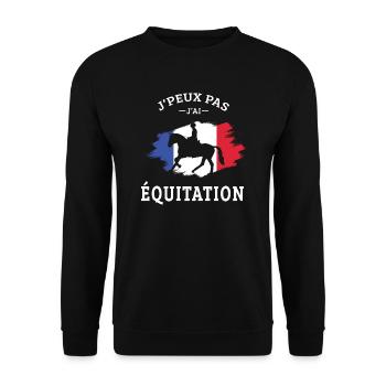 Je Peux pas j'ai équitation cheval chevaux humour - Sweat-shirt Unisexe - noir - Devant - Alina (178cm) & Michal (187cm)