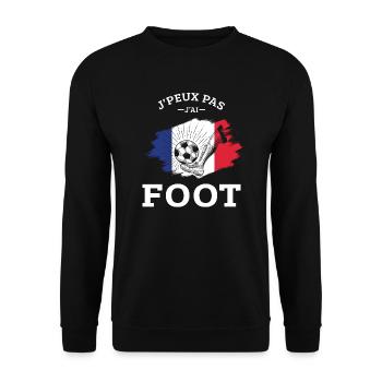 Je Peux pas j'ai foot football joueur Footballeur - Sweat-shirt Unisexe - noir - Devant - Alina (178cm) & Michal (187cm)