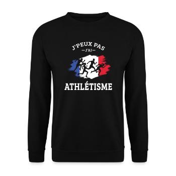 Je Peux Pas J'ai Athlétisme Athlète coureur Drôle - Sweat-shirt Unisexe - noir - Devant - Alina (178cm) & Michal (187cm)