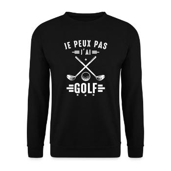 Ich kann nicht haben Ich habe Golf Golfer Golfer Golfer - Unisex Pullover - Schwarz - Vorne - Alina (178cm) & Michal (187cm)