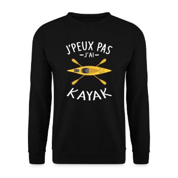 Ich kann nicht Kajak Kajakfahrer Kanu Paddel - Unisex Pullover - Schwarz - Vorne - Alina (178cm) & Michal (187cm)