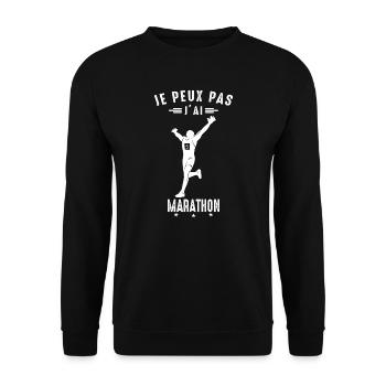 Ich kann nicht Marathonläufer - Unisex Pullover - Schwarz - Vorne - Alina (178cm) & Michal (187cm)