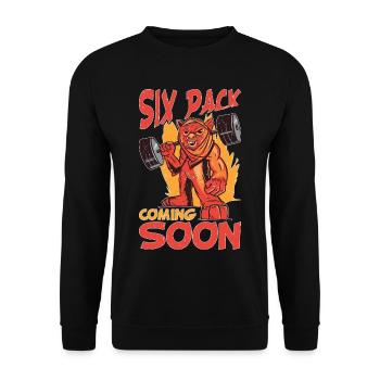 Six Pack Coming Soon 90 - Unisex Sweatshirt - black - Front - Alina (178cm) & Michal (187cm)