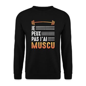 I Can't I Have Bodybuilding Bodybuilding Gym - Unisex Sweatshirt - black - Front - Alina (178cm) & Michal (187cm)