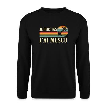I Can't I Have Bodybuilding Bodybuilding Gym - Unisex Sweatshirt - black - Front - Alina (178cm) & Michal (187cm)