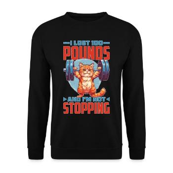 I Lost 100 Pounds And I'm Not Stopping 22 - Unisex Sweatshirt - black - Front - Alina (178cm) & Michal (187cm)