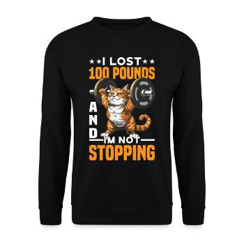I Lost 100 Pounds And I'm Not Stopping 23 - Unisex Sweatshirt - black - Front - Alina (178cm) & Michal (187cm)