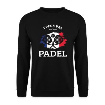 Ich kann nicht haben Ich habe Padel Padeliste Padelspieler - Unisex Pullover - Schwarz - Vorne - Alina (178cm) & Michal (187cm)