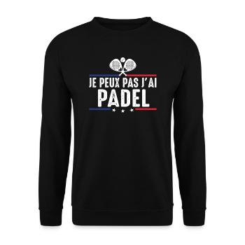 Ich kann nicht haben Ich habe Padel Padeliste Padelspieler - Unisex Pullover - Schwarz - Vorne - Alina (178cm) & Michal (187cm)