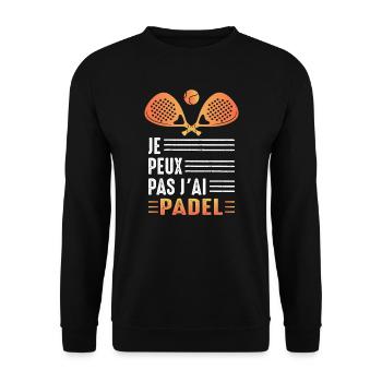Ich kann nicht haben Ich habe Padel Padeliste Padelspieler - Unisex Pullover - Schwarz - Vorne - Alina (178cm) & Michal (187cm)