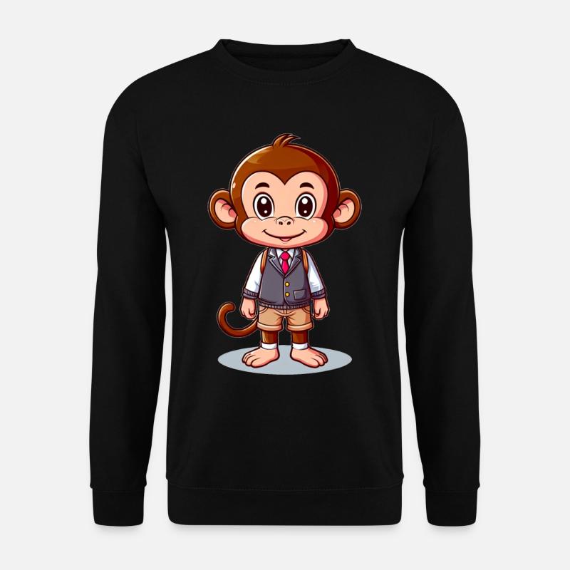 Cute Schoolboy Monkey - Unisex Sweatshirt - black