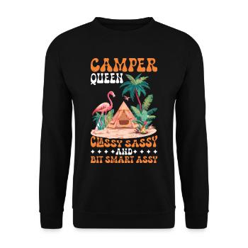 Camper Queen Classy Sassy And Bit Smart Assy 2 - Unisex Sweatshirt - black - Front - Alina (178cm) & Michal (187cm)