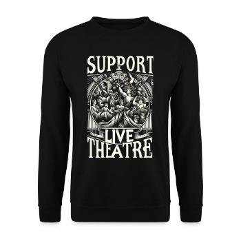 Support Live Theatre 6 - Unisex Pullover - Schwarz - Vorne - Alina (178cm) & Michal (187cm)