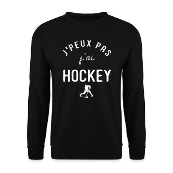 Hockey Je peux pas j ai Hockey sur glace sport - Sweat-shirt Unisexe - noir - Devant - Alina (178cm) & Michal (187cm)