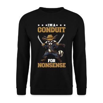 I'm A Conduit For Nonsense - Unisex Pullover - Schwarz - Vorne - Alina (178cm) & Michal (187cm)