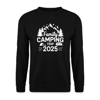 Family Camping Trip 2025 Adventure Nature Camper - Unisex Sweatshirt - black - Front - Alina (178cm) & Michal (187cm)