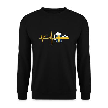 Schweden Angeln Fischen Flagge Abenteuer Trip Bier - Unisex Pullover - Schwarz - Vorne - Alina (178cm) & Michal (187cm)