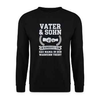 Vater Und Sohn Bester Papa bestes Team Vatertag - Unisex Pullover - Schwarz - Vorne - Alina (178cm) & Michal (187cm)