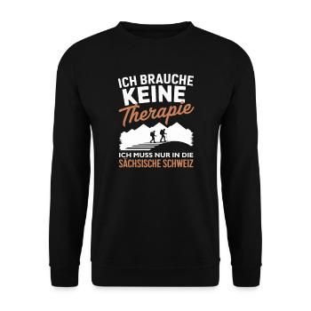 No therapy Saxon Switzerland Hiking Saxony - Unisex Sweatshirt - black - Front - Alina (178cm) & Michal (187cm)