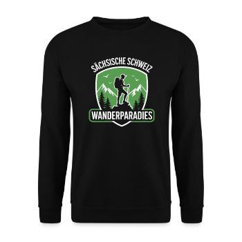 Saxon Switzerland Climbing Saxony Hiking - Unisex Sweatshirt - black - Front - Alina (178cm) & Michal (187cm)