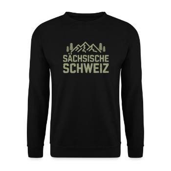 Nature Saxon Switzerland Climbing Wanderlust Mountains - Unisex Sweatshirt - black - Front - Alina (178cm) & Michal (187cm)