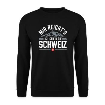 Switzerland Greetings Bernese German Swiss flag Swiss flag Swiss - Unisex Sweatshirt - black - Front - Alina (178cm) & Michal (187cm)