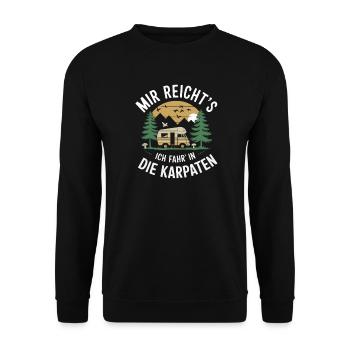 I've had enough of the Carpathian Holidays Adventure Motorhome - Unisex Sweatshirt - black - Front - Alina (178cm) & Michal (187cm)