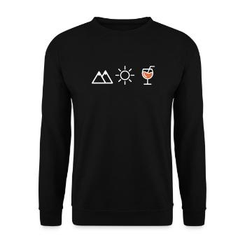 Montagnes Soleil Cocktail Femmes Randonnée Enterrement de vie de garçon Vin mousseux Mariée - Sweat-shirt Unisexe - noir - Devant - Alina (178cm) & Michal (187cm)